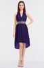 ColsBM Zuri Royal Purple Glamorous A-line Halter Sleeveless Zip up Appliques Bridesmaid Dresses