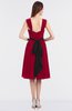 ColsBM Cadence Dark Red Modern A-line Thick Straps Knee Length Sash Bridesmaid Dresses