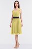 ColsBM Cadence Misted Yellow Modern A-line Thick Straps Knee Length Sash Bridesmaid Dresses