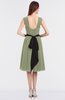 ColsBM Cadence Moss Green Modern A-line Thick Straps Knee Length Sash Bridesmaid Dresses