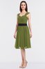 ColsBM Cadence Olive Green Modern A-line Thick Straps Knee Length Sash Bridesmaid Dresses