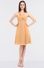 ColsBM Jessica Apricot Modern Spaghetti Sleeveless Zip up Knee Length Ruching Bridesmaid Dresses