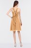ColsBM Jessica Apricot Modern Spaghetti Sleeveless Zip up Knee Length Ruching Bridesmaid Dresses