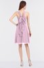 ColsBM Jessica Baby Pink Modern Spaghetti Sleeveless Zip up Knee Length Ruching Bridesmaid Dresses