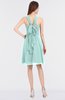 ColsBM Jessica Blue Glass Modern Spaghetti Sleeveless Zip up Knee Length Ruching Bridesmaid Dresses