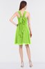 ColsBM Jessica Bright Green Modern Spaghetti Sleeveless Zip up Knee Length Ruching Bridesmaid Dresses