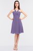 ColsBM Jessica Chalk Violet Modern Spaghetti Sleeveless Zip up Knee Length Ruching Bridesmaid Dresses