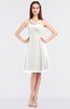 ColsBM Jessica Cloud White Modern Spaghetti Sleeveless Zip up Knee Length Ruching Bridesmaid Dresses