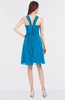 ColsBM Jessica Cornflower Blue Modern Spaghetti Sleeveless Zip up Knee Length Ruching Bridesmaid Dresses