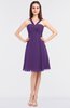 ColsBM Jessica Dark Purple Modern Spaghetti Sleeveless Zip up Knee Length Ruching Bridesmaid Dresses