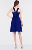 ColsBM Jessica Electric Blue Modern Spaghetti Sleeveless Zip up Knee Length Ruching Bridesmaid Dresses