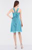 ColsBM Jessica Light Blue Modern Spaghetti Sleeveless Zip up Knee Length Ruching Bridesmaid Dresses