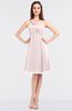 ColsBM Jessica Light Pink Modern Spaghetti Sleeveless Zip up Knee Length Ruching Bridesmaid Dresses