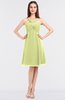 ColsBM Jessica Lime Green Modern Spaghetti Sleeveless Zip up Knee Length Ruching Bridesmaid Dresses