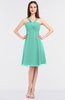 ColsBM Jessica Mint Green Modern Spaghetti Sleeveless Zip up Knee Length Ruching Bridesmaid Dresses