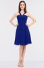 ColsBM Jessica Nautical Blue Modern Spaghetti Sleeveless Zip up Knee Length Ruching Bridesmaid Dresses