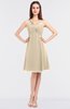 ColsBM Jessica Novelle Peach Modern Spaghetti Sleeveless Zip up Knee Length Ruching Bridesmaid Dresses