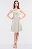ColsBM Jessica Off White Modern Spaghetti Sleeveless Zip up Knee Length Ruching Bridesmaid Dresses