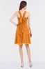 ColsBM Jessica Orange Modern Spaghetti Sleeveless Zip up Knee Length Ruching Bridesmaid Dresses