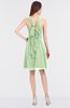 ColsBM Jessica Pale Green Modern Spaghetti Sleeveless Zip up Knee Length Ruching Bridesmaid Dresses