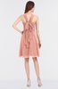 ColsBM Jessica Peach Modern Spaghetti Sleeveless Zip up Knee Length Ruching Bridesmaid Dresses