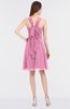 ColsBM Jessica Pink Modern Spaghetti Sleeveless Zip up Knee Length Ruching Bridesmaid Dresses