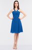 ColsBM Jessica Royal Blue Modern Spaghetti Sleeveless Zip up Knee Length Ruching Bridesmaid Dresses