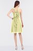 ColsBM Jessica Wax Yellow Modern Spaghetti Sleeveless Zip up Knee Length Ruching Bridesmaid Dresses