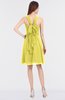 ColsBM Jessica Yellow Iris Modern Spaghetti Sleeveless Zip up Knee Length Ruching Bridesmaid Dresses