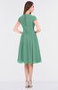 ColsBM Bella Beryl Green Modest A-line Short Sleeve Zip up Flower Bridesmaid Dresses