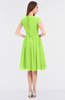 ColsBM Bella Bright Green Modest A-line Short Sleeve Zip up Flower Bridesmaid Dresses
