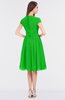 ColsBM Bella Classic Green Modest A-line Short Sleeve Zip up Flower Bridesmaid Dresses
