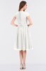 ColsBM Bella Cloud White Modest A-line Short Sleeve Zip up Flower Bridesmaid Dresses