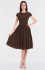 ColsBM Bella Copper Modest A-line Short Sleeve Zip up Flower Bridesmaid Dresses