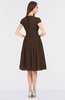 ColsBM Bella Copper Modest A-line Short Sleeve Zip up Flower Bridesmaid Dresses