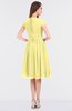 ColsBM Bella Daffodil Modest A-line Short Sleeve Zip up Flower Bridesmaid Dresses