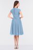 ColsBM Bella Dusty Blue Modest A-line Short Sleeve Zip up Flower Bridesmaid Dresses