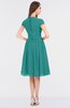ColsBM Bella Emerald Green Modest A-line Short Sleeve Zip up Flower Bridesmaid Dresses
