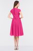 ColsBM Bella Fandango Pink Modest A-line Short Sleeve Zip up Flower Bridesmaid Dresses