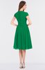 ColsBM Bella Green Modest A-line Short Sleeve Zip up Flower Bridesmaid Dresses