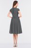 ColsBM Bella Grey Modest A-line Short Sleeve Zip up Flower Bridesmaid Dresses