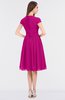 ColsBM Bella Hot Pink Modest A-line Short Sleeve Zip up Flower Bridesmaid Dresses