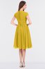 ColsBM Bella Lemon Curry Modest A-line Short Sleeve Zip up Flower Bridesmaid Dresses