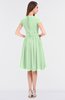 ColsBM Bella Light Green Modest A-line Short Sleeve Zip up Flower Bridesmaid Dresses