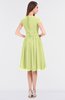 ColsBM Bella Lime Green Modest A-line Short Sleeve Zip up Flower Bridesmaid Dresses