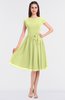 ColsBM Bella Lime Sherbet Modest A-line Short Sleeve Zip up Flower Bridesmaid Dresses