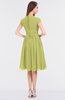 ColsBM Bella Linden Green Modest A-line Short Sleeve Zip up Flower Bridesmaid Dresses