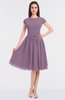 ColsBM Bella Mauve Modest A-line Short Sleeve Zip up Flower Bridesmaid Dresses