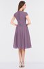 ColsBM Bella Mauve Modest A-line Short Sleeve Zip up Flower Bridesmaid Dresses