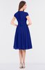 ColsBM Bella Nautical Blue Modest A-line Short Sleeve Zip up Flower Bridesmaid Dresses